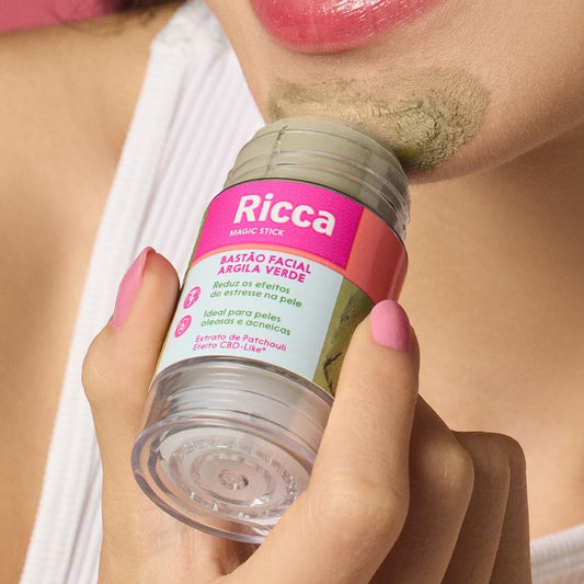 Bastão Facial Ricca Argila Verde Magic Stick Purificante 30g