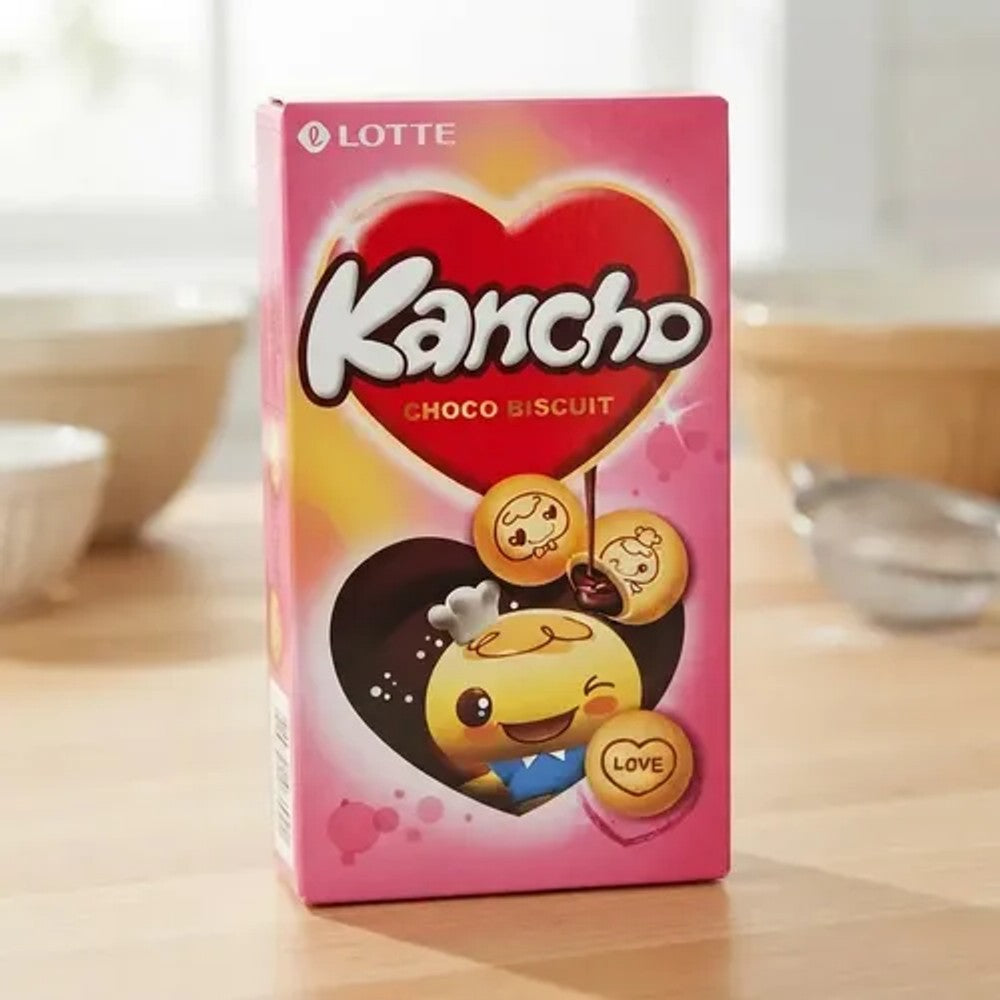 Biscoito Coreano Lotte Kancho Recheado de Chocolate 42g