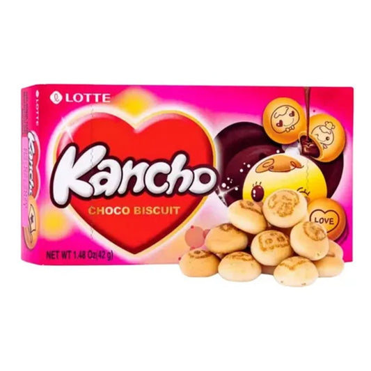 Biscoito Coreano Lotte Kancho Recheado de Chocolate 42g