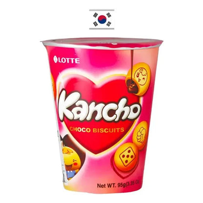 Biscoito Kancho Lotte Recheado de Chocolate Copo 95g