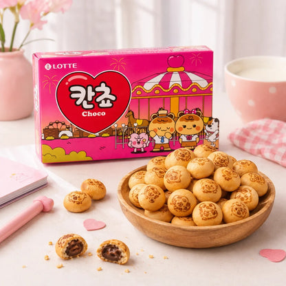 Biscoito Kancho Lotte Recheado de Chocolate Copo 95g