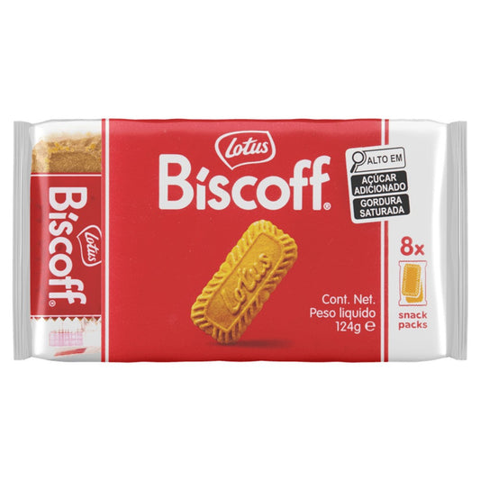 Biscoito Lotus Biscoff Caramelizado 124g - 8 Pacotes Individuais