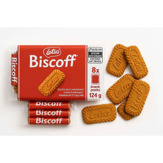 Biscoito Lotus Biscoff Caramelizado 124g - 8 Pacotes Individuais
