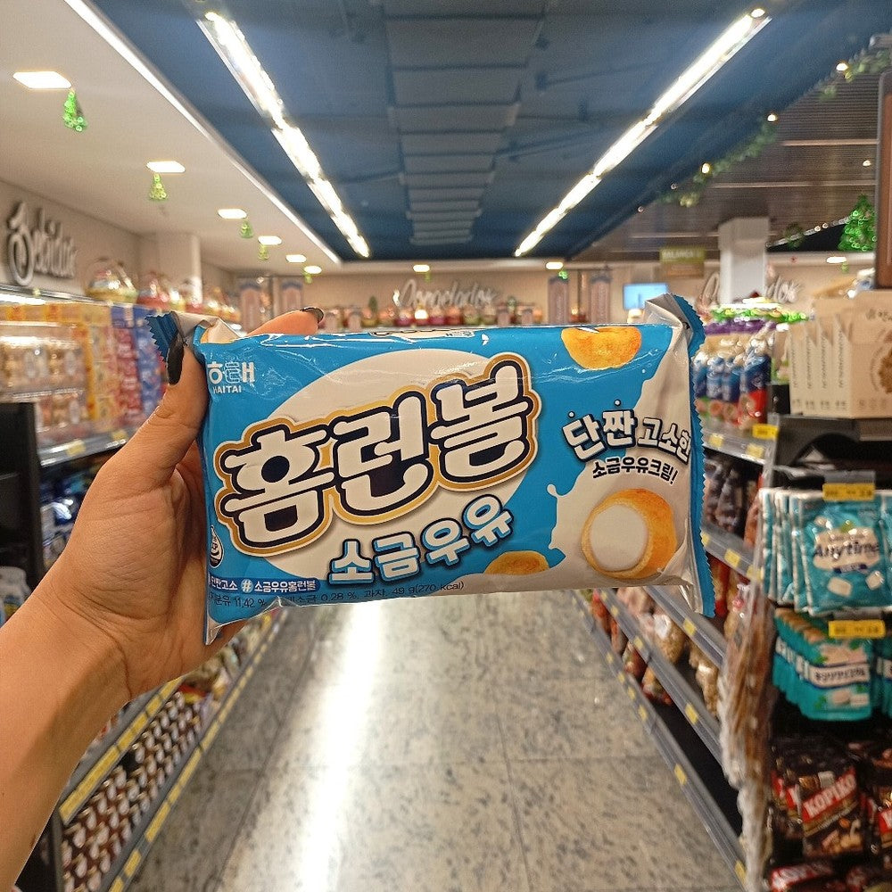 Biscoito Recheado Homerun Ball Lotte Creme de Leite com Sal 49g