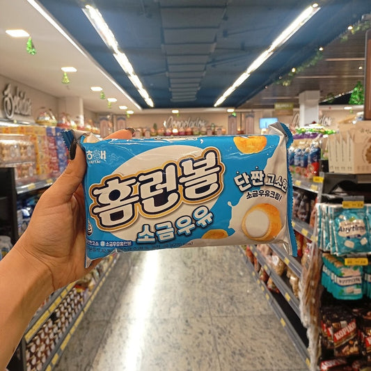 Biscoito Recheado Homerun Ball Lotte Creme de Leite com Sal 49g