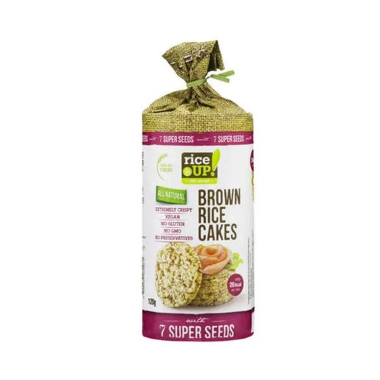 Biscoito de Arroz Integral 7 Sementes Rice Up 120g Vegano Sem Glúten