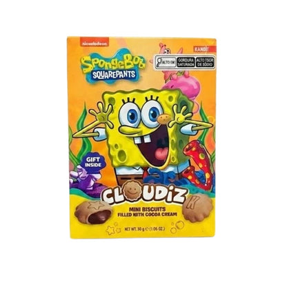 Biscoitos Recheados Bob Esponja Creme de Cacau e Morango 30g Cloudiz