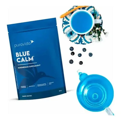 Blue Calm Magnésio e Inositol Puravida Suplemento em Pó Sabor Neutro 175g
