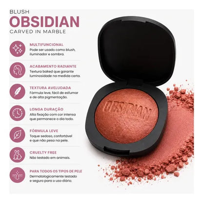 Blush Ruby Rose Carved Obsidian Pieta Alta Pigmentação Longa Duração