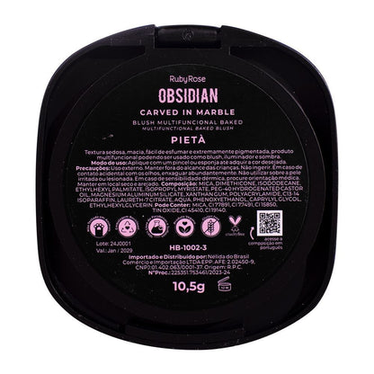 Blush Ruby Rose Carved Obsidian Pieta Alta Pigmentação Longa Duração