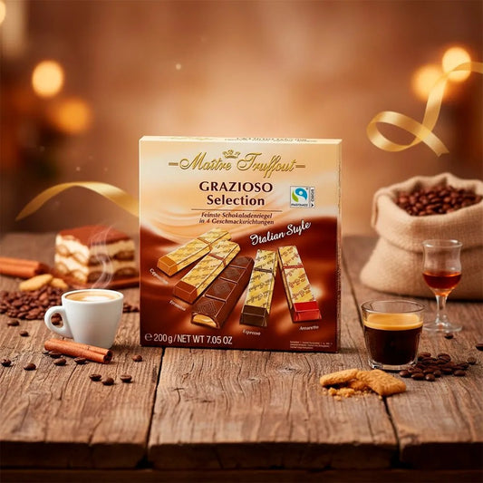 Bombons Sortidos Maitre Truffout Grazioso Cappuccino Café Tiramissu e Amareto 200g