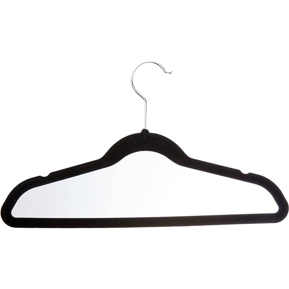 Cabide Aveludado Sanremo Antideslizante Preto