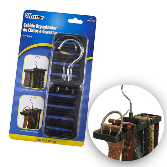 Cabide Organizador de Cintos e Gravatas Western 22cm