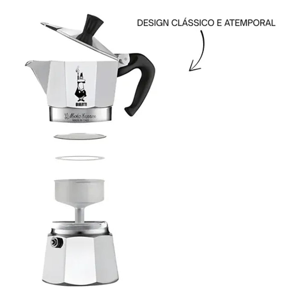 Cafeteira Bialetti Nuova Moka Express 6 Xícaras 270ml Alumínio