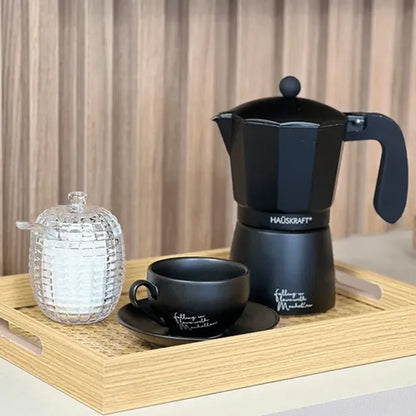 Cafeteira Italiana Hauskraft Manhattan Preta 450ml 9 Xícaras