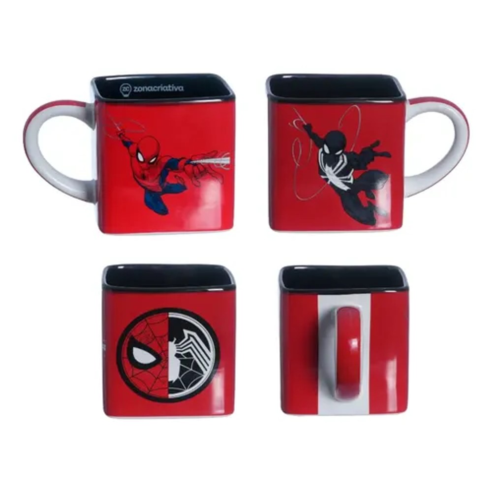 Caneca Cubo Spider-Man Marvel 300ml Zona Criativa
