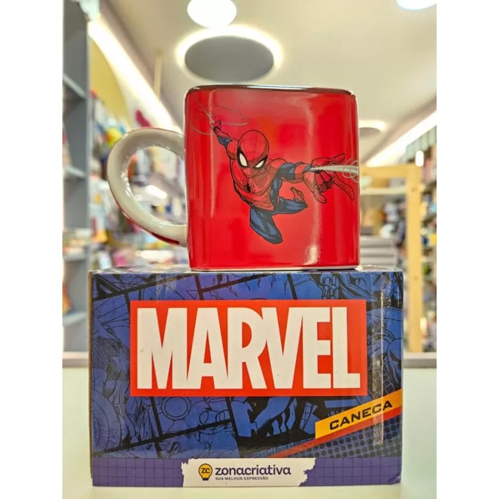 Caneca Cubo Spider-Man Marvel 300ml Zona Criativa