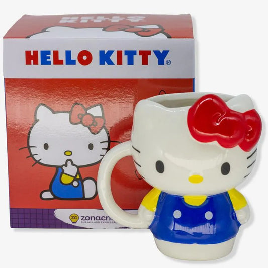 Caneca Hello Kitty 3D 650ml Cerâmica Zona Criativa Porta Trecos Decorativo