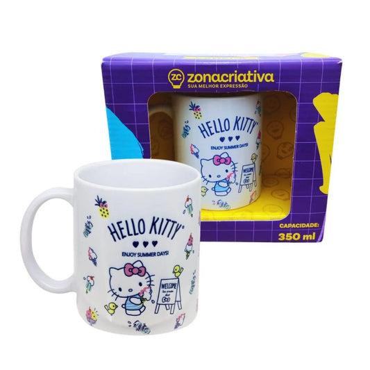 Caneca Pop Hello Kitty Cerâmica 350ml Zona Criativa
