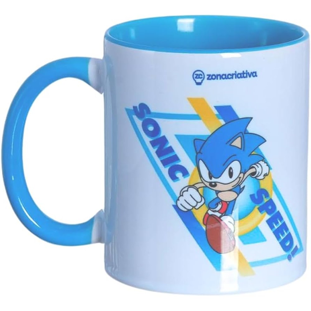 Caneca Sonic The Hedgehog 350ml Porcelana Zona Criativa Oficial