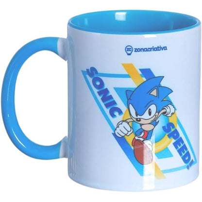 Caneca Sonic The Hedgehog 350ml Porcelana Zona Criativa Oficial