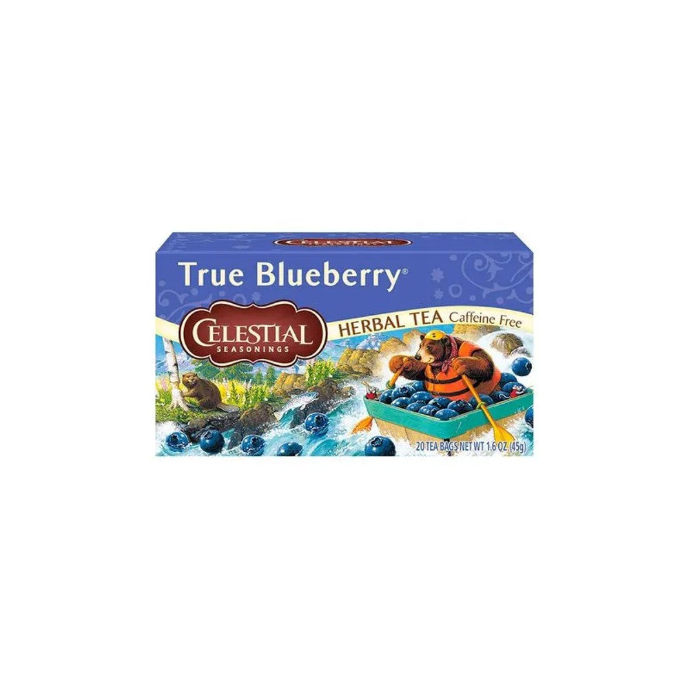 Chá Celestial Seasonings True Blueberry 20 Sachês 45g Sem Cafeína