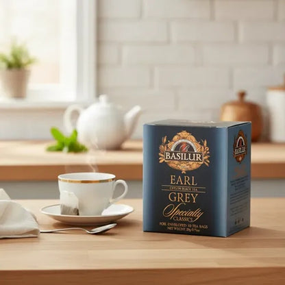 Chá Preto Basilur Earl Grey Tangerina e Bergamota 10 Sachês 20g