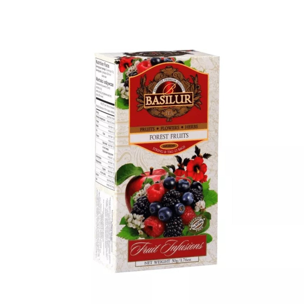 Chá Preto Basilur Forest Fruits Frutas da Floresta 25 Sachês 50g