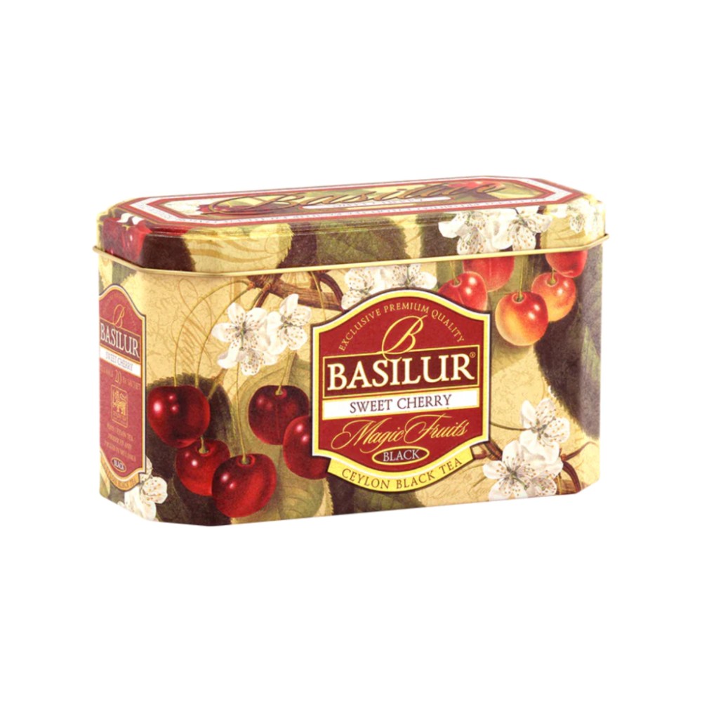 Chá Preto Basilur Sweet Cherry Ceilão 40g em Lata