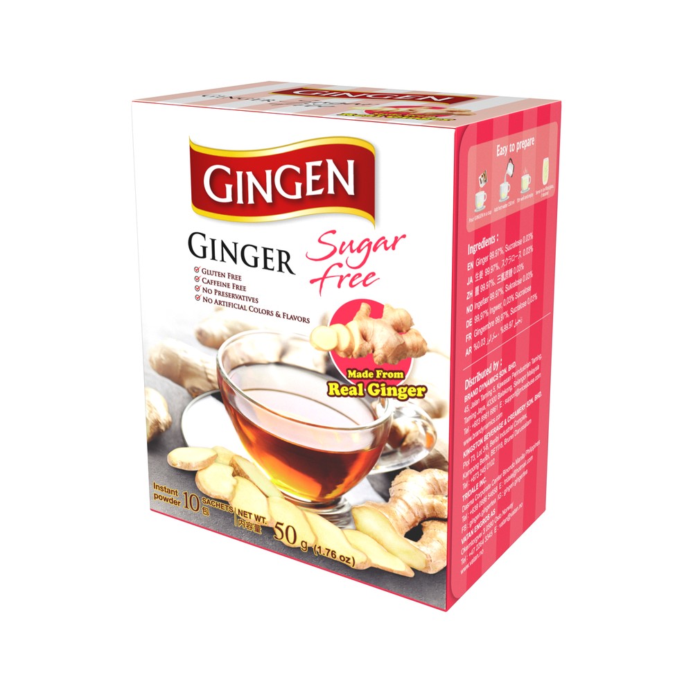 Chá de Gengibre Instantâneo GINGEN 50g Sem Açúcar 10 Sachês