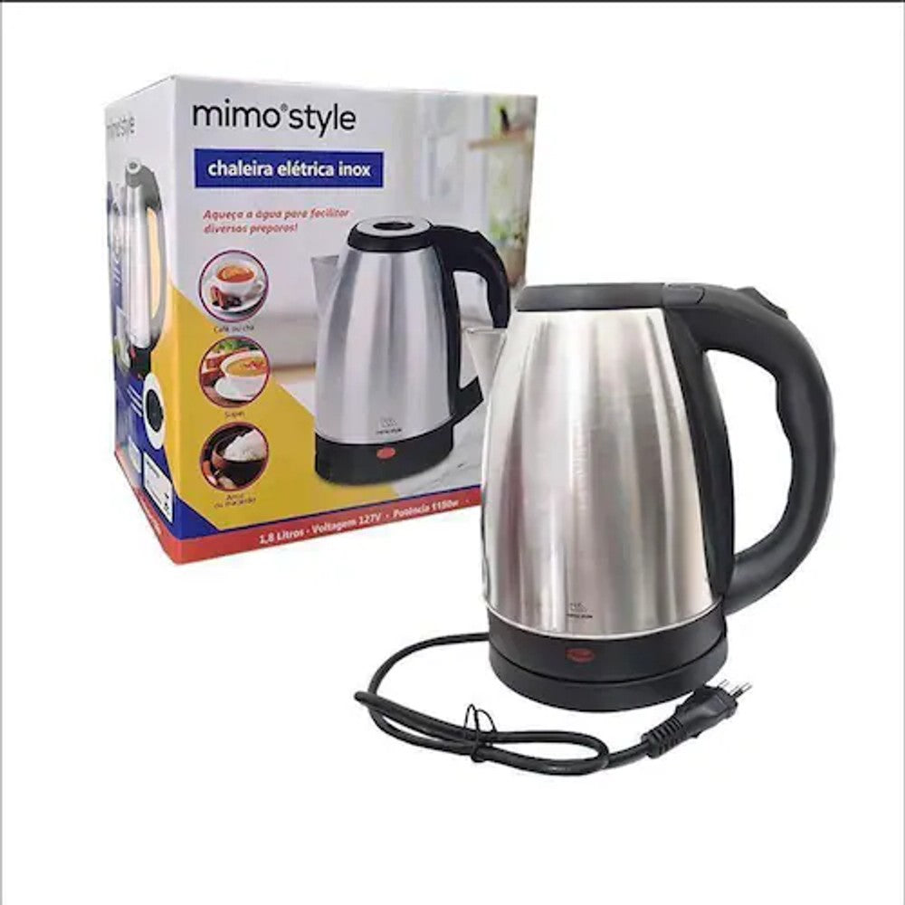 Chaleira Elétrica Mimo Style Inox 1.8L 1150W 220V com Desligamento Automático
