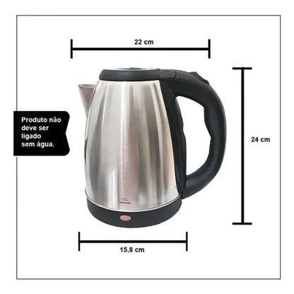 Chaleira Elétrica Mimo Style Inox 1.8L 1150W 220V com Desligamento Automático