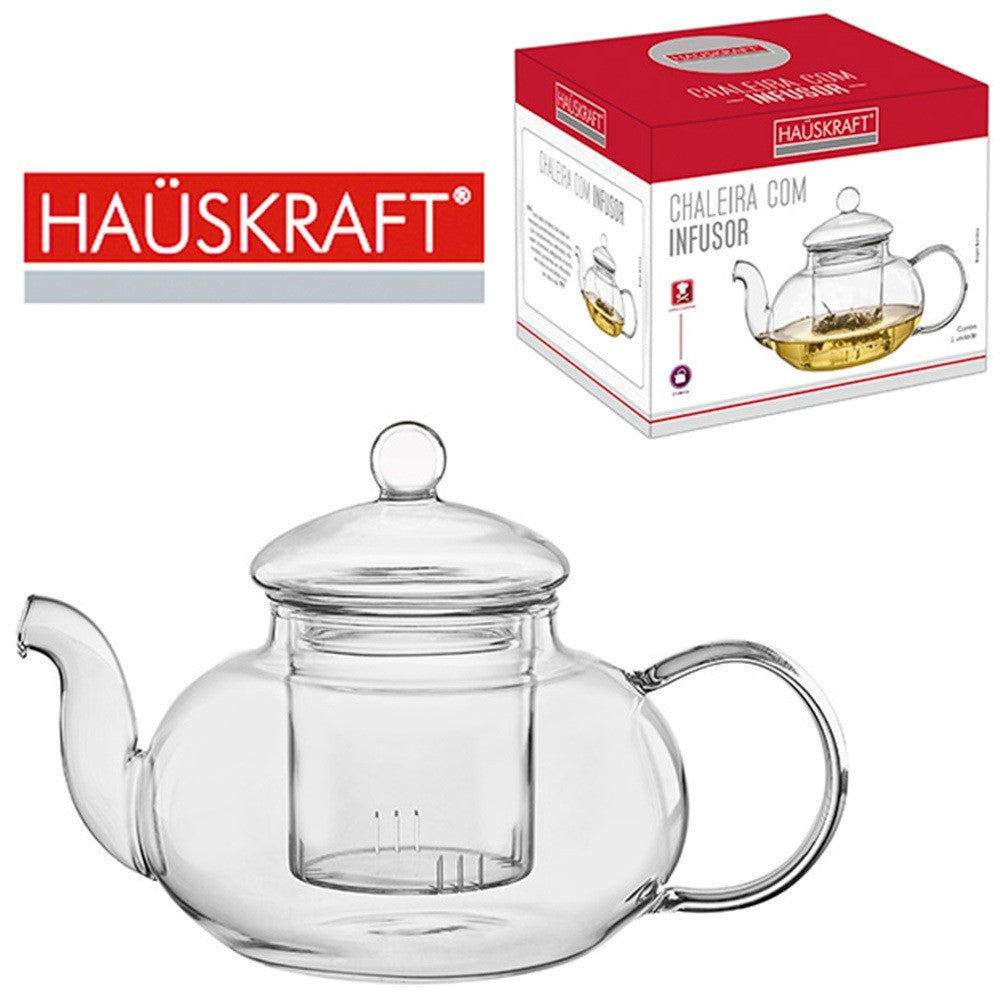 Chaleira de Vidro Borossilicato com Infusor Hauskraft 400ml