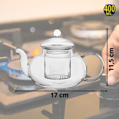 Chaleira de Vidro Borossilicato com Infusor Hauskraft 400ml