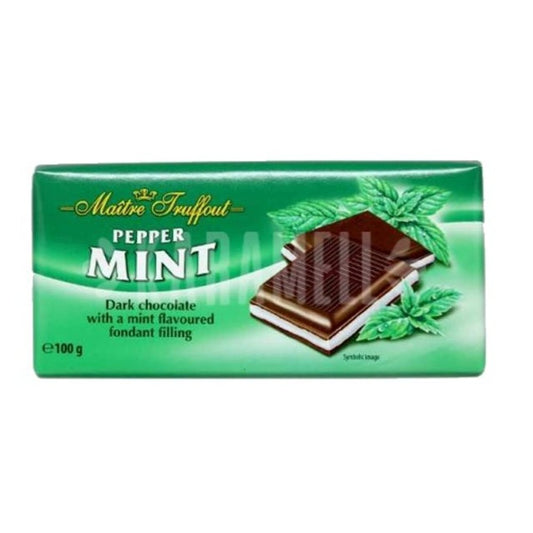 Chocolate Amargo Maitre Truffout com Recheio de Menta 100g