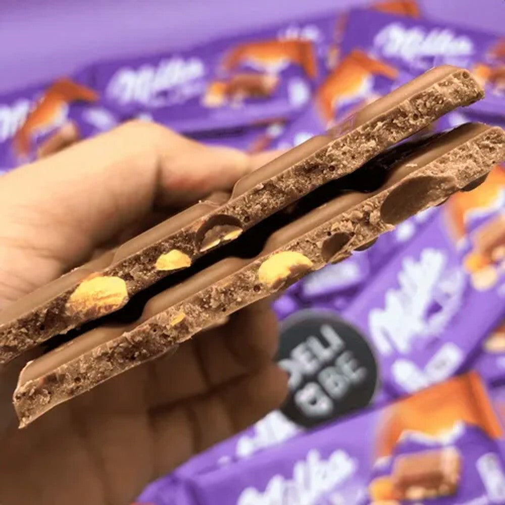 Chocolate Milka Ao Leite com Amendoim e Caramelo Crocante 90g