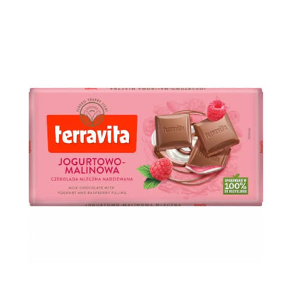 Chocolate ao Leite Terravita Recheio Iogurte e Framboesa 100g