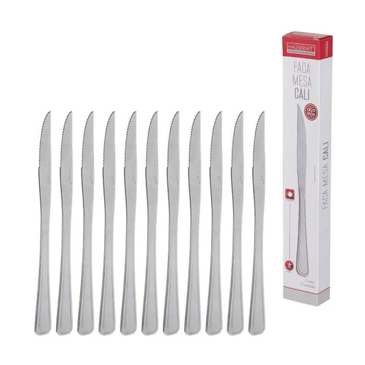Conjunto 12 Facas de Mesa Cali Haüskraft Aço Inox 22cm