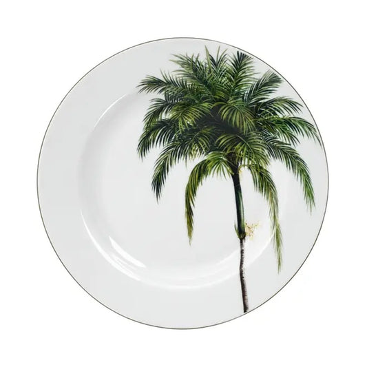 Conjunto 6 Pratos Fundos Schmidt Palmeira Porcelana 22cm