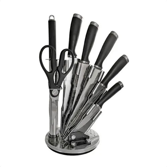 Conjunto de Facas Hauskraft Couper 8 Peças com Cepo Preto
