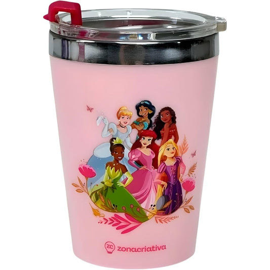 Copo Infantil Princesas Disney 300ml com Tampa Snap Zona Criativa