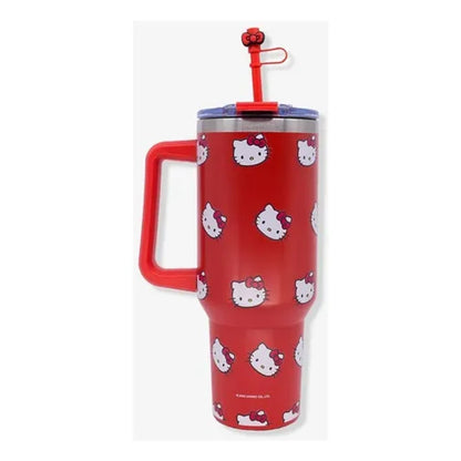Copo Térmico Tumbler Hello Kitty 1,15L Aço Inox com Pingente Zona Criativa