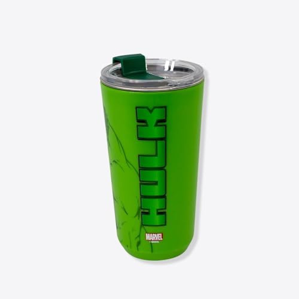 Copo com Tampa Hulk Marvel Zona Criativa 500ml Aço Inoxidável