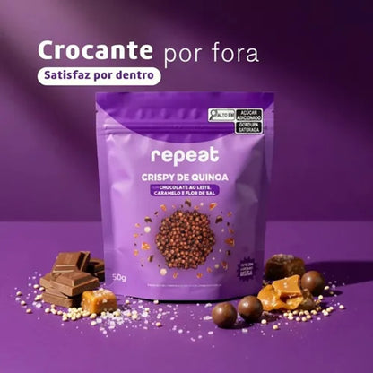 Crispy de Quinoa Repeat Chocolate ao Leite Caramelo e Flor de Sal 50g