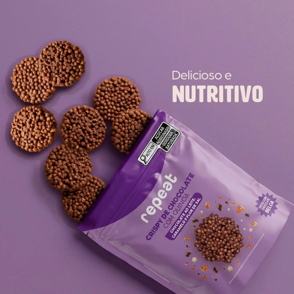 Crispy de Quinoa Repeat Chocolate ao Leite Caramelo e Flor de Sal 50g