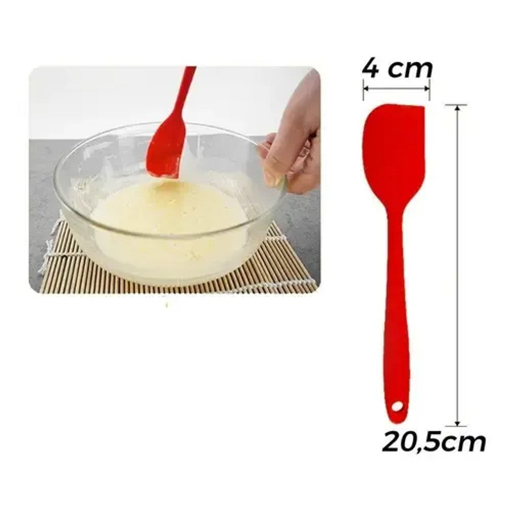 Espátula de Silicone Hauskraft Vermelha 20,5cm Flexível e Resistente