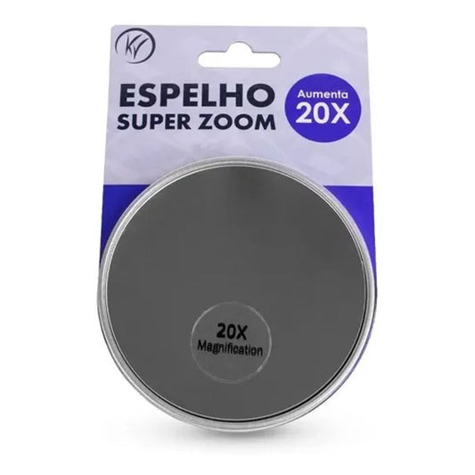 Espelho de Maquiagem Klass Vough Super Zoom 20x com Ventosa 8,8cm