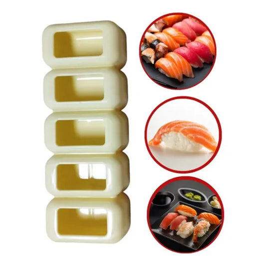 Forma para Sushi e Niguiri Arte Charao 5 Cavidades Plástico Resistente