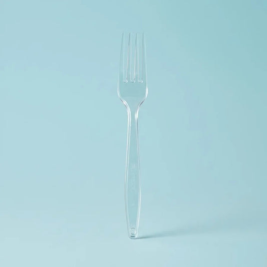 Garfo Sobremesa Descartável Plastilânia Cristal 12,5cm - 50 Unidades