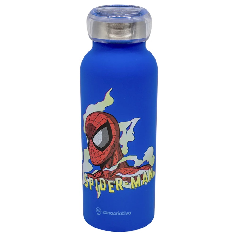 Garrafa Térmica Spider-Man 500ml Aço Inox Zona Criativa Azul
